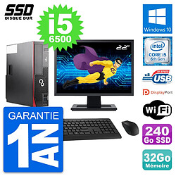 PC Fujitsu D556 DT Ecran 22" Intel i5-6500 RAM 32Go SSD 240Go Windows 10 Wifi · Occasion 