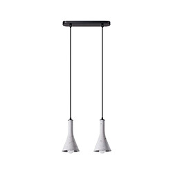 Luminaire Center Suspension Rea Béton Béton Matériau : BétonColoris : BétonNombre d'ampoules : 2Type d'ampoule : E14Puissance max par ampoule (W) : 12Ampoules incluses : NonIP : 20Hauteur en Cm : 113Largeur en Cm