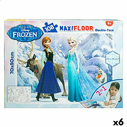 Puzzle Enfant Frozen Double face 108 Pièces 70 x 1,5 x 50 cm (6 Unités) 