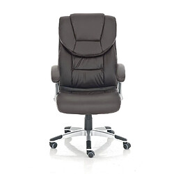 Decoshop26 Fauteuil de bureau sur roulettes pivotante réglable fonction basculement PVC marron et plastique 10_0002649