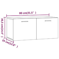 vidaXL Armoire murale Blanc brillant 80x35x36,5 cm Bois d'ingénierie pas cher