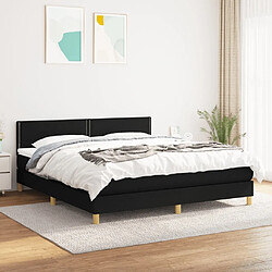 Maison Chic Structures de lit + matelas,Lit à sommier tapissier avec matelas Noir 160x200 cm Tissu -MN47901