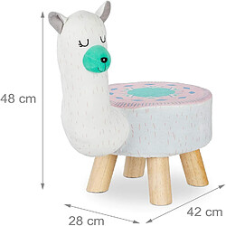 Helloshop26 Tabouret animalier pour enfants blanc et rose 13_0002752_2