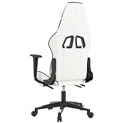 Acheter vidaXL Chaise de jeu avec repose-pied Blanc et noir Similicuir