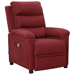 vidaXL Fauteuil de massage Rouge bordeaux Tissu