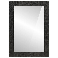 vidaXL Miroir de bain noir 50x70x2,5 cm bois manguier massif et verre