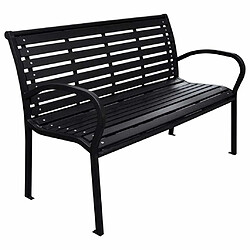 Maison Chic Banc de jardin | Banquette de jardin | Chaise Relax Noir 116 cm Acier et WPC -MN53890