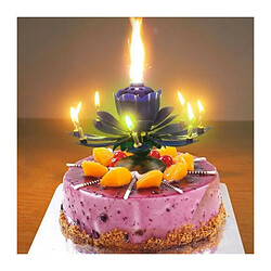 SHOP-STORY SHOP STORY Bougie d?Anniversaire Magique Fleur Musicale Tournante pour Décoration de Gâteau Violet 