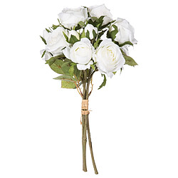 Atmosphera, Createur D'Interieur Bouquet artificiel de 14 Roses - H. 40 cm - Blanc