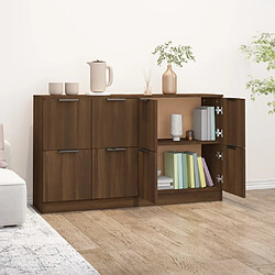 Maison Chic Ensemble de 2 Buffets,commode,console pour rangement Chêne marron 60x30x70 cm Bois d'ingénierie -MN47446 pas cher