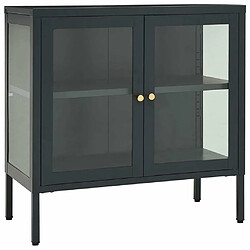 Maison Chic Commode Buffet - Meuble de rangement Anthracite 70x35x70 cm Acier et verre -GKD65454