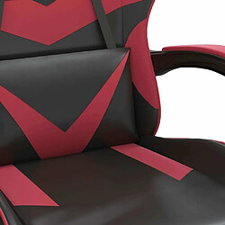 vidaXL Chaise de jeu pivotante Noir et rouge bordeaux Similicuir pas cher