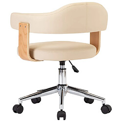 Acheter vidaXL Chaise pivotante à manger Crème Bois courbé et Similicuir