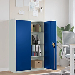 vidaXL Armoire de bureau Métal 90 x 40 x 140 cm Gris et bleu 