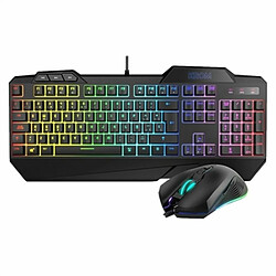 Clavier et Souris Gaming Krom Krusher RGB Noir 