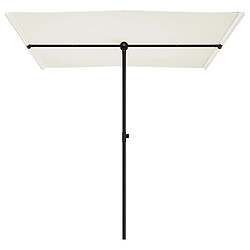 Avis vidaXL Parasol de jardin avec mât en aluminium 2x1,5 m Blanc sable