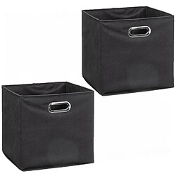 Toilinux Lot de 2 Boites de rangement pliable - 31 x 31 - Gris anthracite Toilinux - Lot de 2 Boites de rangement pliable - 31 x 31 - Gris anthracite - Design