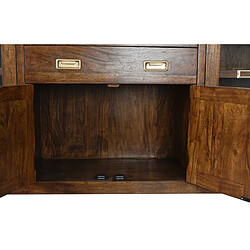 Pegane Buffet meuble de rangement en acacia coloris marron - Longueur 150 x Hauteur 90 x Profondeur 40.5 cm pas cher