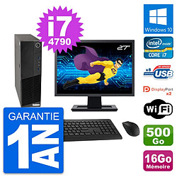 PC Lenovo M83 SFF Ecran 27" Intel i7-4790 RAM 16Go Disque 500Go Windows 10 Wifi · Occasion 