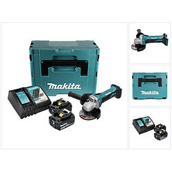 Makita DGA 452 RMJ Meuleuse d'angle sans fil, 18V 115mm + 2x Batteries 4,0Ah + Chargeur + Makpac 