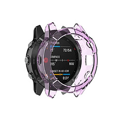 Wewoo Boîtier de montre Pour étui de protection en TPU semi-transparent Garmin Fenix 6/6 Pro Smart Watch violet transparent 