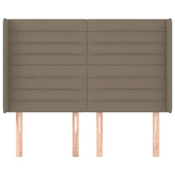 Avis Maison Chic Tête de lit scandinave avec oreilles,meuble de chambre Taupe 147x16x118/128 cm Tissu -MN25149