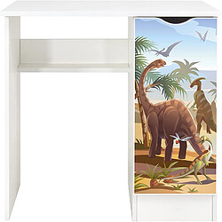 Leomark Bureau blanc avec étagère Roma /motif Dinosaures/