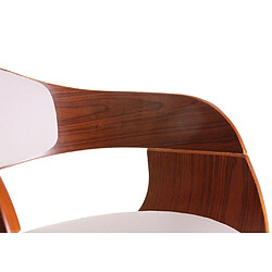 Mendler Tabouret de bar HWC-A47, chaise de comptoir, design rétro, bois courbé ~ aspect noix, crème pas cher