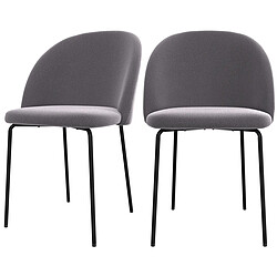 Rendez Vous Deco Chaise Karl en tissu chiné gris foncé (lot de 2) 