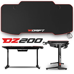 Bureau gaming Drift DZ200, Plateau laminé en fibre de carbone + Tapis de souris XL + Porte gobelet + Support casque