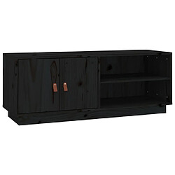 Maison Chic Meuble TV scandinave - Banc TV pour salon Noir 105x34x40 cm Bois de pin massif -MN76290