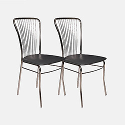 Alter Ensemble de 2 chaises modernes en éco-cuir, pour salle à manger, cuisine ou salon, cm 45x45h93, couleur gris 