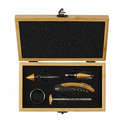 Paris Prix Coffret pour le Vin 5 Accessoires 14cm Naturel