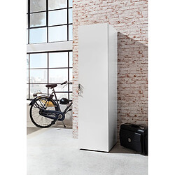 Pegane Armoire cadenassable avec 1 porte en bois mélamine coloris blanc - longueur 45 x hauteur 185 x profondeur 54 cm 