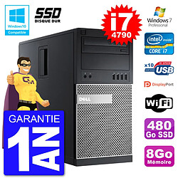 PC Tour DELL 9020 Intel Core I7-4790 RAM 8Go SSD 480Go Graveur DVD Wifi W7 · Occasion 