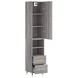 Acheter Maison Chic Buffet,Meuble de Rangement,commode pour salon,Cuisine Sonoma gris 34,5x34x180 cm Bois d'ingénierie -MN95585