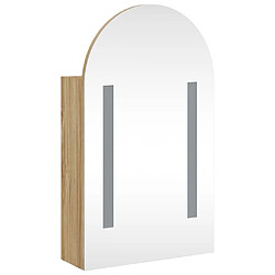 Acheter Maison Chic Armoire de bain à miroir,Meuble haut de rangement de salle de bain avec LED arquée chêne 42x13x70 cm -GKD640451