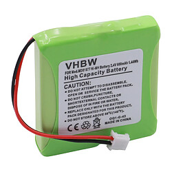 vhbw NiMH Batterie 600mAh (2.4V) combiné téléphonique, téléphone fixe DeTeWe Style 250. Remplace: 5M702BMX, GP0827. 