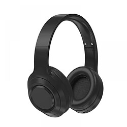 General Casque Bluetooth sur l'oreille 65h de lecture et 6 modes de musique Eq Casque sans fil avec microphone, casque Hifi stéréo pliable léger, bureau à domicile.(noir) 