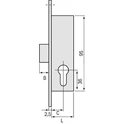 Avis Metalux Serrure à larder 1 point pêne dormant à cylindre européen axe 31 mm - 14