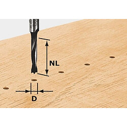 Fraise pour tourillons HW avec queue de 8mm FESTOOL HW D3/16 - 491065 