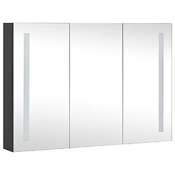 Helloshop26 Armoire de salle de bain à miroir led 89 x 14 x 62 cm noir 02_0006572