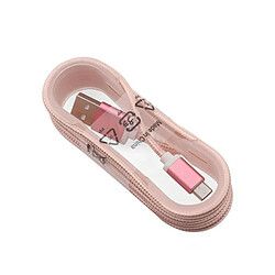 Little Boutik X2 Câble Metal Nylon Renforcé Chargeur USB Micro USB 1,5m Tréssé Couleur Rose Compatible Samsung LG Sony Wiko Blackberry Motoro