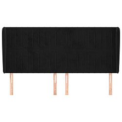 Avis Maison Chic Tête de lit scandinave avec oreilles,meuble de chambre Noir 163x23x118/128 cm Velours -MN86916