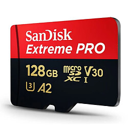 Sandisk A2 CARTE MEMOIRE - MEMOIRE FLASH Extreme Pro Carte micro SD 128GB avec adaptateur SD