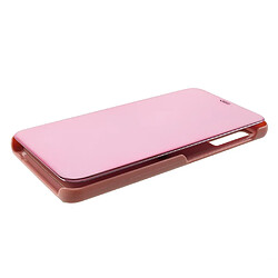 Acheter Etui en PU surface de miroir de fenêtre de vue or rose pour votre Samsung Galaxy A7 (2018)