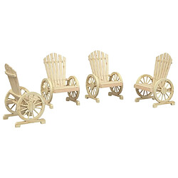 Maison Chic Lot de 4 Chaises de jardin Adirondack bois de sapin massif -GKD66787