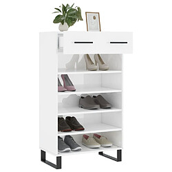 Acheter Maison Chic Armoire à chaussure,Meuble à Chaussures Blanc brillant 60x35x105 cm Bois ingénierie -MN25935