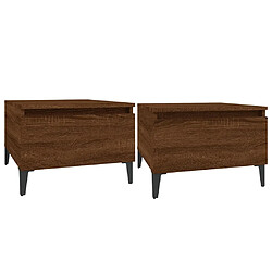 vidaXL Tables d'appoint 2 pcs Chêne marron 50x46x35 cm Bois ingénierie