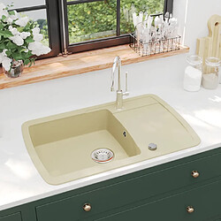 vidaXL Évier de cuisine Granit Seul lavabo Beige 